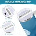 thumbnail image 5 of 30 oz Insulated Stainless Steel Tumbler Double Wall Stainless Steel Tumbler with 2-Way Drinking Abstract Blue and White Butterfly, 5 of 9