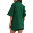 thumbnail image 5 of Coduop Women 2 Piece Pajama Set Loungewear Set Short Sleeve Loose Shirts and Shorts Sleepsuits, 5 of 6