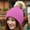 Hot Pink, variant on Beanies,Beanie Hats Women Winter Warm Knitted Cute Rabbit F-ur Ball Yarn Hat Winter Hats,Hats for Women Hot Pink