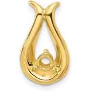 14k Yellow Gold Holds 3.4mm Stone, Teardrop Shape Chain Slide Mounting - 19mm no stones included
