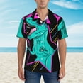 thumbnail image 4 of Haiem Rex Dinosaur With Sunglasses Printed Hawaiian Shirt for Men - Men’s Casual Beach Summer Shirts - Stretch Fabric with Modern Fit-Large, 4 of 9
