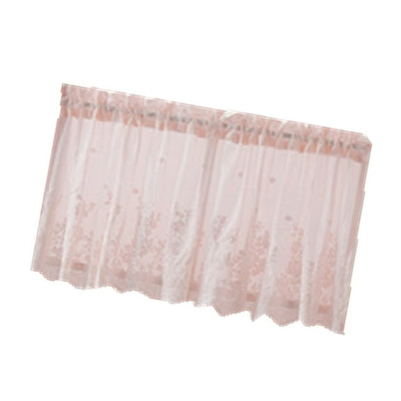 HONITANO Pink Polyester Short Curtain for Home Kitchen 130x41cm 1Pack