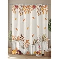 thumbnail image 4 of Farmhouse Fall Thanksgiving Shower Curtain, Boho White Floral Pumpkin Leaf Bathroom Decor Curtains Set with Hooks, Waterproof Fabric Home Accessories， Stall 54 X 78 Inch, 4 of 6