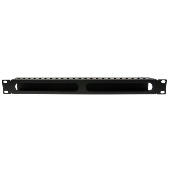 COMZON 19 Inch Rackmount Cable Management, 24 Slot, 1U, Metal, Black - Horizontal Server Rack Wire Management System