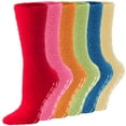 thumbnail image 1 of 6 Pairs Womens Fuzzy Socks Sleeping Plush Socks Soft Slipper Socks Solid With Grips Debra Weitzner, 1 of 7