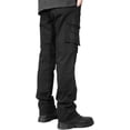 thumbnail image 3 of Men's Cargo Pants Cotton Straight Stretch Tactical Work Hiking Pants with Pockets Black, 3 of 10