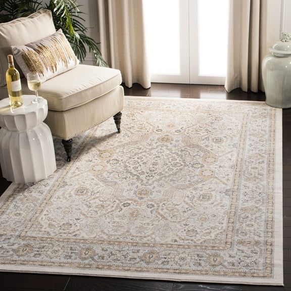 SAFAVIEH Isabella Zander Floral Bordered Area Rug, Cream/Beige, 5'3" x 7'6"