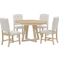 thumbnail image 7 of 5-Piece Retro Set - Extendable Table Shape Adjustment - Dining and Living Room - Comfortable Seating and Natural Beauty, 7 of 7