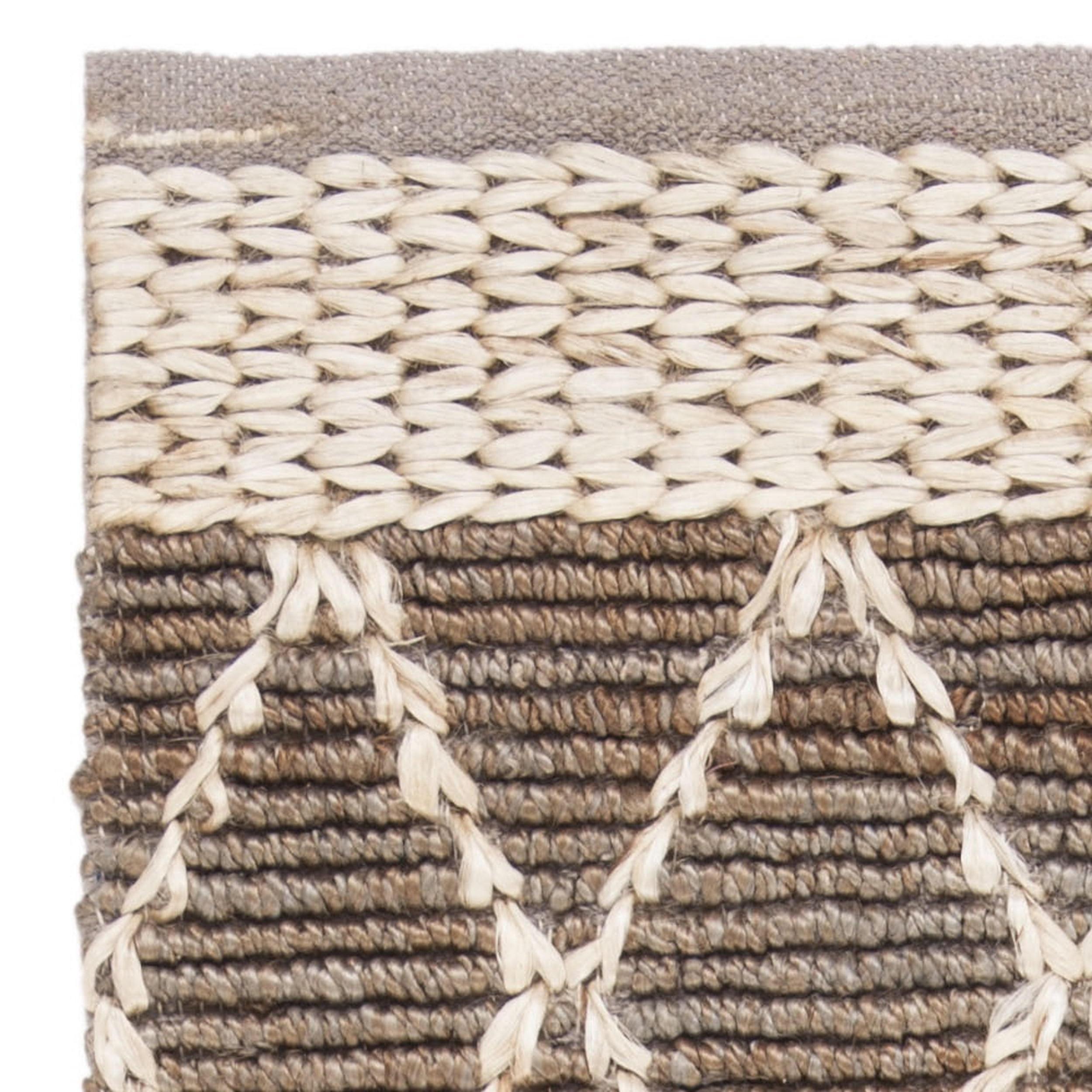 SAFAVIEH Natural Fiber Ingram Geometric Runner Rug, Natural/Grey, 2'6" x 8'