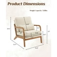 thumbnail image 2 of Karl home Accent Chair Mid-Century Modern Chair with Pillow Linen Fabric Upholstered Lounge Arm Chair with Solid Wood Frame & Soft Cushion for Living Room, Bedroom, Balcony, Beige, 2 of 6