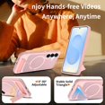 thumbnail image 3 of Dteck Magnetic Case for Samsung Galaxy S25 / Galaxy S24,Shockproof TPU+PC Anti-Slip Compatible with Mag Safe Case Adjustable Kickstand Frosted Translucent Matte Phone Cover,Pink, 3 of 6