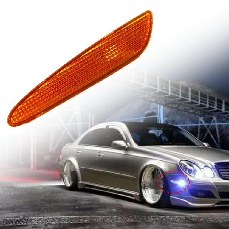 GWONG Side Marker Light Bezel Reliable Modification ABS Left/Right Bumper  Turn Signal Housing 2118200221 2118200121 for Mercedes-Benz W211 03-06 