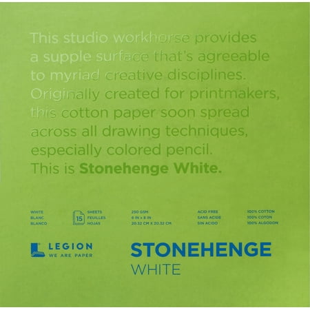 UPC: 0645248434592 | Legion Paper Stonehenge Paper Pad  15 Sheets  8in x 8in