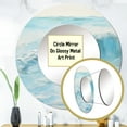 thumbnail image 3 of Designart "Simplistic Blue And White Beach" Coastal Waves Round Mirror Wall Decor Coastal - Large Blue Round Office Mirror - Round Mirror - 29" x 29", 3 of 6