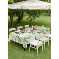 thumbnail image 3 of Outdoor Tablecloth with Umbrella Hole and Zipper, Green Blue Leaves Rectangle Table Cloth 52x70 Inch Waterproof Tablecloth, Summer Botanical Farmhouse Watercolor Leaf Picnic Table Cover for Patio, 3 of 7