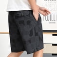 thumbnail image 5 of Lovskoo Men's Summer 2024 Beach Board Shorts with Drawstring Pocket Printed Half Shorts Black 3XL, 5 of 8
