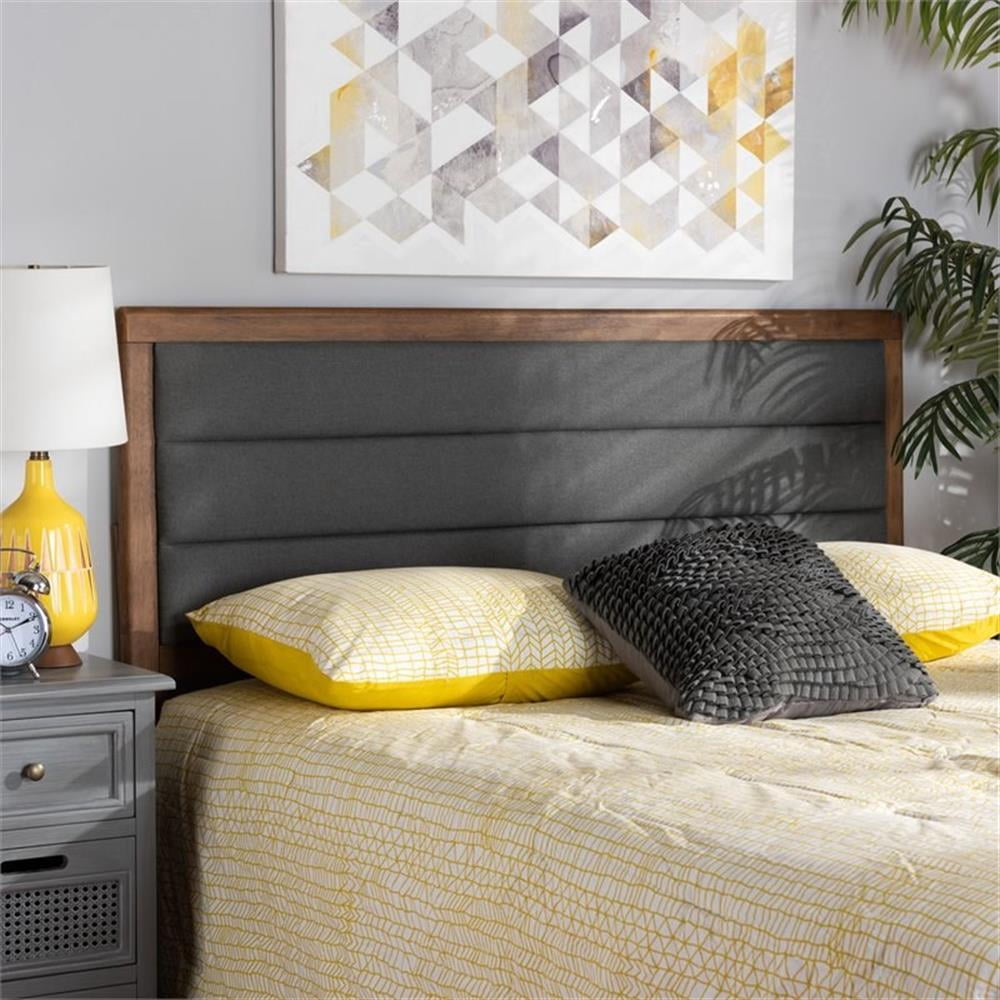 Baxton Studio Dexter Dark Gray and Brown Finished Wood Full Size Headboard