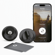 Level Lock Smart Lock - Touch Edition, Keyless Entry Using Touch, a Key Card and Smartphone. Bluetooth Enabled, Apple HomeKit Compatible - Matte Black