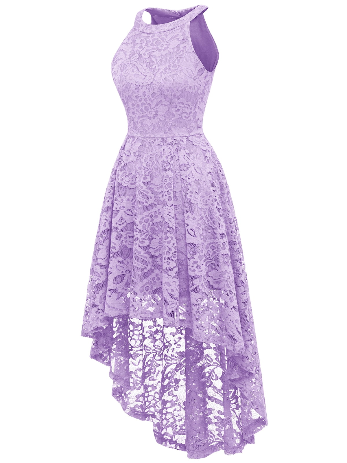 Dressystar Women Halter Floral Lace Cocktail Party Dress Female Knee Length Bridesmaid Dress