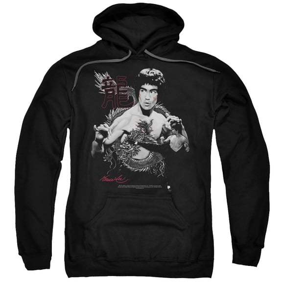 Bruce Lee Men's The Dragon Hooded Sweatshirt XX-Large Black