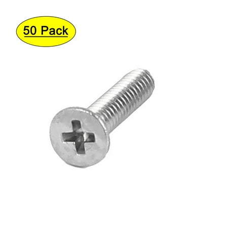

50 Pcs M1.6x8mm 316 Stainless Steel Flat Head Machine Screws Blots