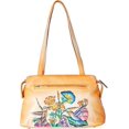 thumbnail image 3 of Sishka Womens Hand Painted Vibrant Orange Leather Shoulder Bag – Stylish Bag for Work, Travel & Daily Use, 3 of 7