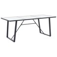 thumbnail image 1 of vidaXL Dining Table White 180x90x75 cm Tempered Glass, 1 of 4
