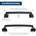 thumbnail image 4 of Furniware, 5 Inch Hole Center Matt Black Heavy Duty Cabinet Pulls with 10 Pcs, 4 of 10