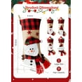 thumbnail image 5 of TETOU 4Pcs 18" Christmas Stocking, Burlap Plaid Xmas Stocking with Personalized Name Tag & 3D cartoon Character Santa Snowman Elk Gnome, Christmas Decoration for Indoor Family Kids Holiday Party, 5 of 7