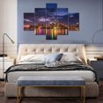 thumbnail image 4 of TISHIRON 5PCS Framed City Theme Canvas Wall Art Set,60"x32" Ontario Night Cityscape Wall Canvas Art Decor, 4 of 7