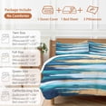 thumbnail image 6 of Modern Abstract Duvet Cover Set Twin Size, Gold Blue Ripple 4 Piece Soft Microfiber Bedding Set with 1 Duvet Cover, 1 Flat Sheet, 2 Pillowcases, 6 of 9