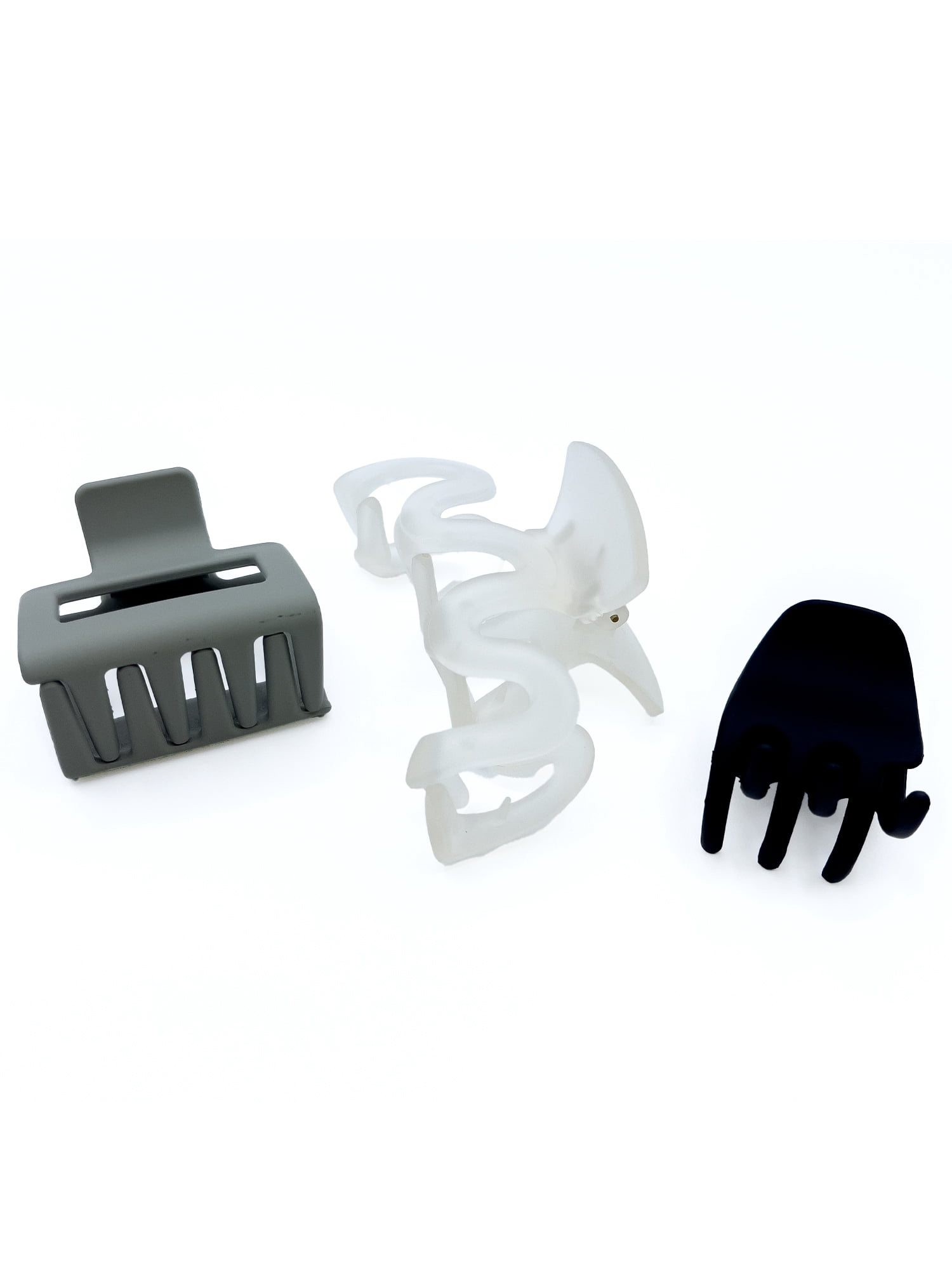 Time and Tru Wavy Mixed Claws, 3-Pack, Black