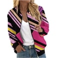 thumbnail image 2 of Ftwytp Womens Casual Daily Coats Lightweight Zip Up Casual Jacket Color Blocked Coat Stand Short Sports Outwear Long Sleeve Jackets, 2 of 5