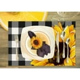 thumbnail image 3 of SPXUBZ Placemats, Black and White Buffalo Plaid Sunflower Gnome Little Bee Hello Sunshine Kind 18x12 Inch Placemats for Family Table Holiday Decorating Placemat Set of 4, 3 of 5