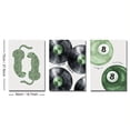 thumbnail image 2 of Set of 3 Unframed Green Cheetah Lucky Pool Ball Poster Vinyl Record Trendy Wall Art Canvas Print Leopard Music Minimalist Dopamine Aesthetic Decor Funky Painting for Dorm,Living Room,Bedroom,Modern, 2 of 4