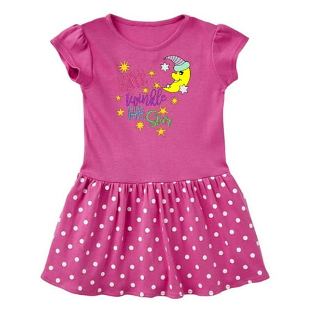 

Inktastic Twinkle Twinkle Little Star with Yellow Moon in Night Cap Gift Baby Girl Dress