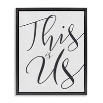 Stupell Industries This Is Us Typography Jet Black Framed Floating Canvas Wall Art, 16x20, by Daphne Polselli