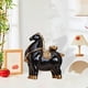 thumbnail image 5 of Figura de caballo, escultura de cerámica, decorativa, de lujo, para escritorio. Caballo negro y dorado, 5 of 9