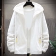 thumbnail image 2 of GUZOM Mens Summer Travel Jacket UPF 50+ Sun Protection Lightweight Hoodie Quick Dry Breathable Long Sleeve Full Zip Packable White,Size XL, 2 of 8