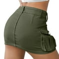 thumbnail image 2 of EFINNY Women's Low Rise Denim Shorts Skirt Button Slim Jeans with Pockets, 2 of 7