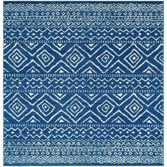 SAFAVIEH Tulum Merletta Oriental Area Rug, Navy/Ivory, 6'7" x 6'7" Square