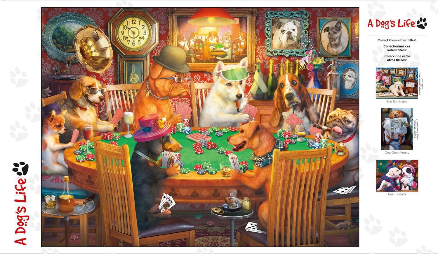 Buffalo Games A Dogs Life Poker Pups 750 Piece Jigsaw Puzzle
