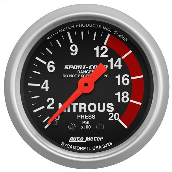 AUTO METER 3328 2IN NITROUS, 0-2000 PSI, MECH, SPORT-COMP