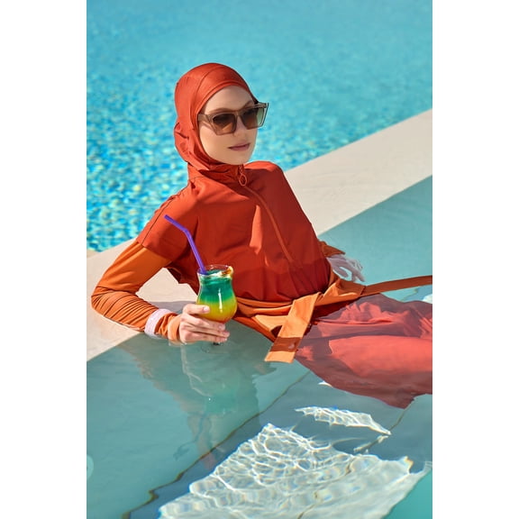 Full Coverage Islamic Swimsuit With Waist Tie | M2523-2