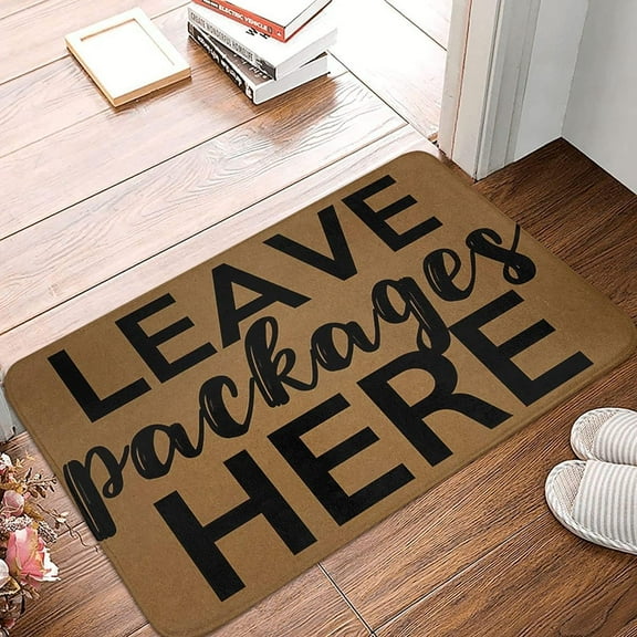 Leave Packages Here Mats for Front Door Entry Front Porch Doormat Non-Slip Carpet Rugs Floor Mat Decorative for Home Bathroom Kitchen Indoor 18x30 Inch
