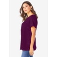 thumbnail image 3 of Roaman's Women's Plus Size Ultimate Cotton Crewneck Short Sleeve Swing Tee, 3 of 6