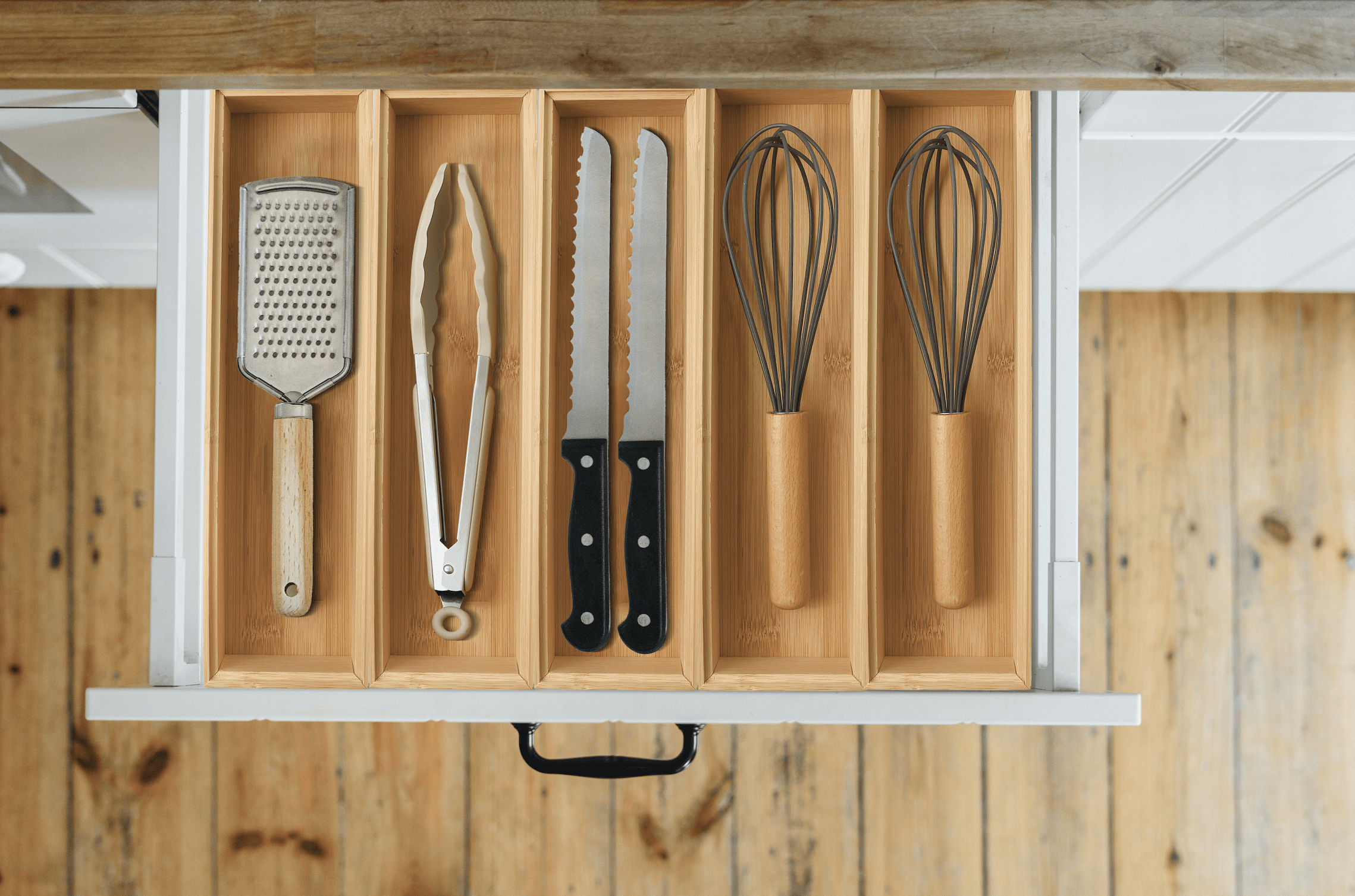 Better Homes & Gardens Bamboo Long Drawer Organizer, 12 x 3.14 x 1.96inch, Natural Bamboo Color, BHG PL BAMBOO 3X12 ORG