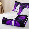thumbnail image 4 of Homewish Princess Quilt Full for Girls, Black Purple Bowtie Full Bedspread Sets, 3-Piece 1 Coverlet and 2 Pillowcases, 4 of 7