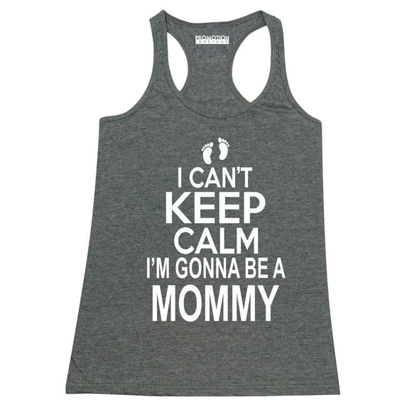 P&B I Can’t Keep Calm I'm Going to Be A Mommy Women's Tank Top, Heather Charcoal, XL