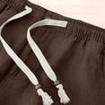 thumbnail image 6 of Men's Summer Cotton Linen Shorts Vintage Loose Fits Drawstring Short Mens Casual Solid Elastic Waist Lightweight Breathable Short Pant, 6 of 8